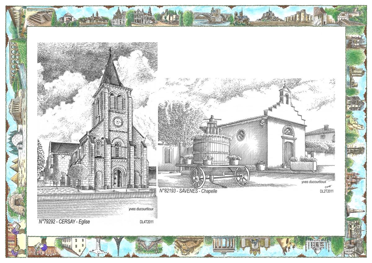 MONOCARTE N 79292-82193 - CERSAY - �glise / SAVENES - chapelle