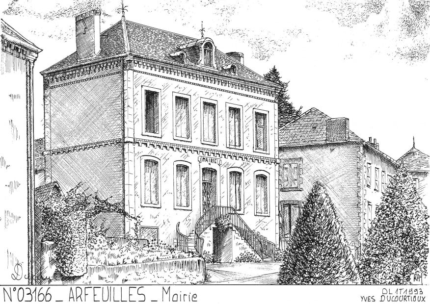N° 03166 - ARFEUILLES - mairie