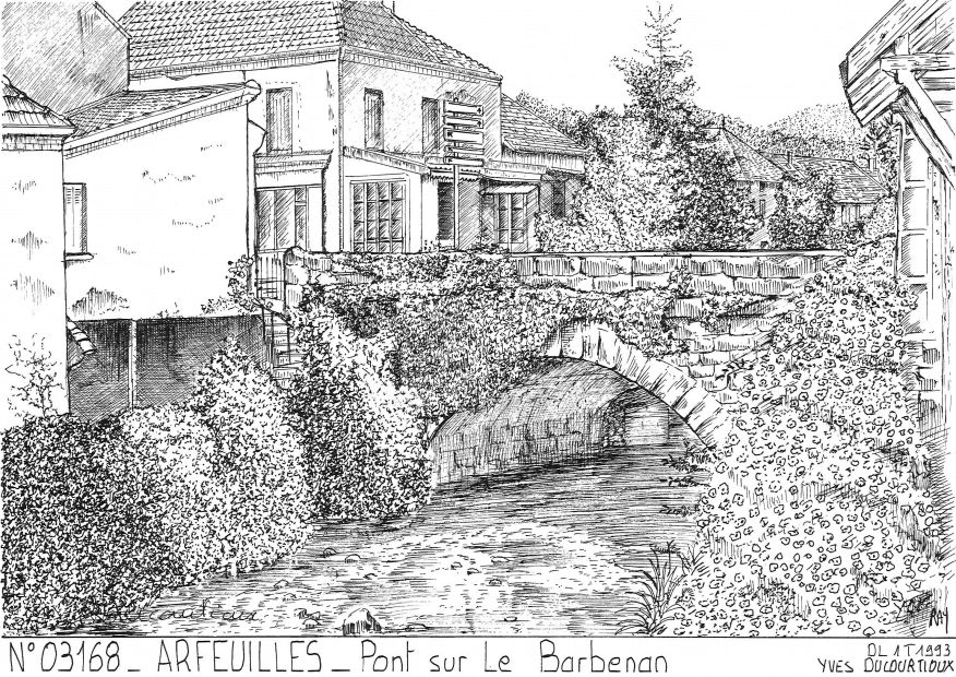 N° 03168 - ARFEUILLES - pont sur le barbenan