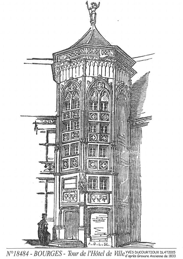 N 18484 - BOURGES - tour de l htel de ville