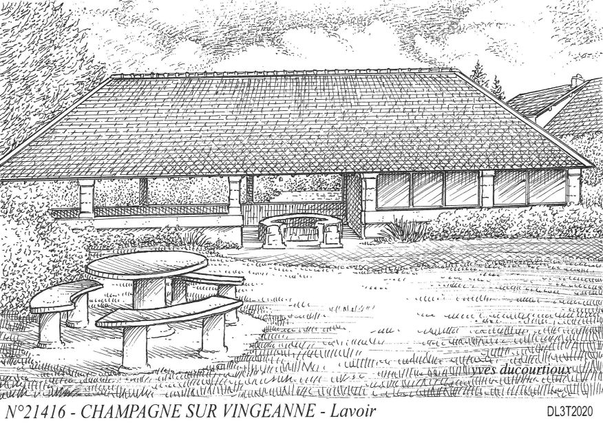 N 21416 - CHAMPAGNE SUR VINGEANNE - lavoir