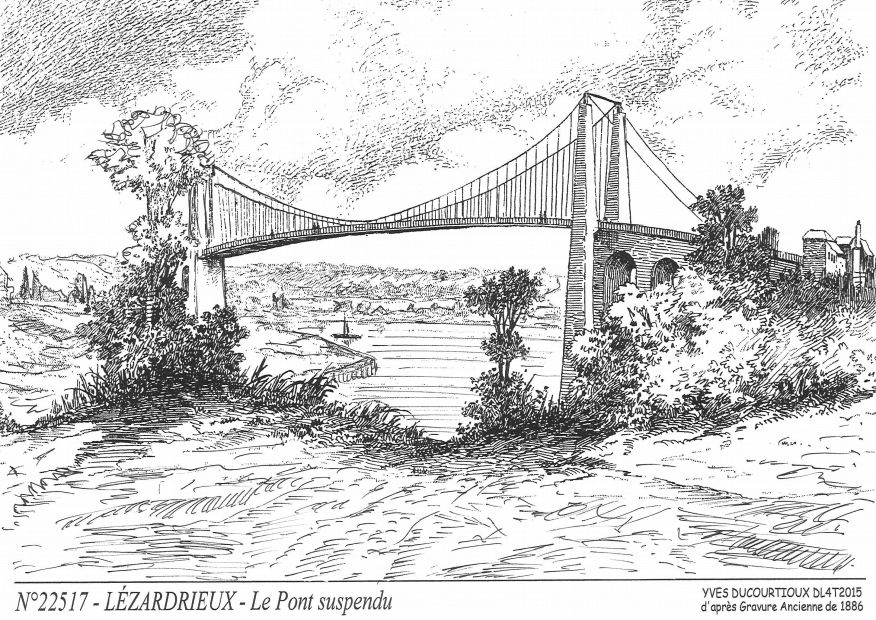 N 22517 - LEZARDRIEUX - le pont suspendu