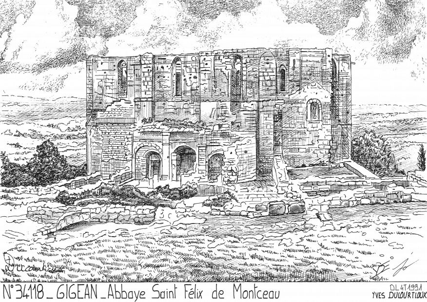 N 34118 - GIGEAN - abbaye st flix de montceau