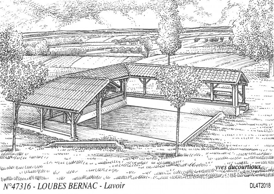 N 47316 - LOUBES BERNAC - lavoir