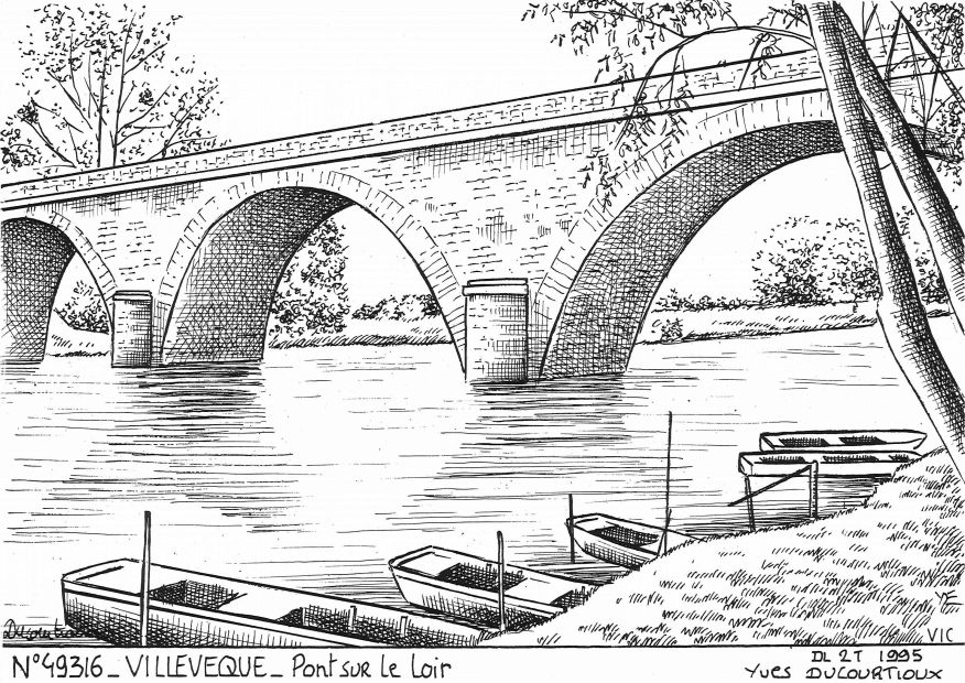 N 49316 - VILLEVEQUE - pont sur le loir
