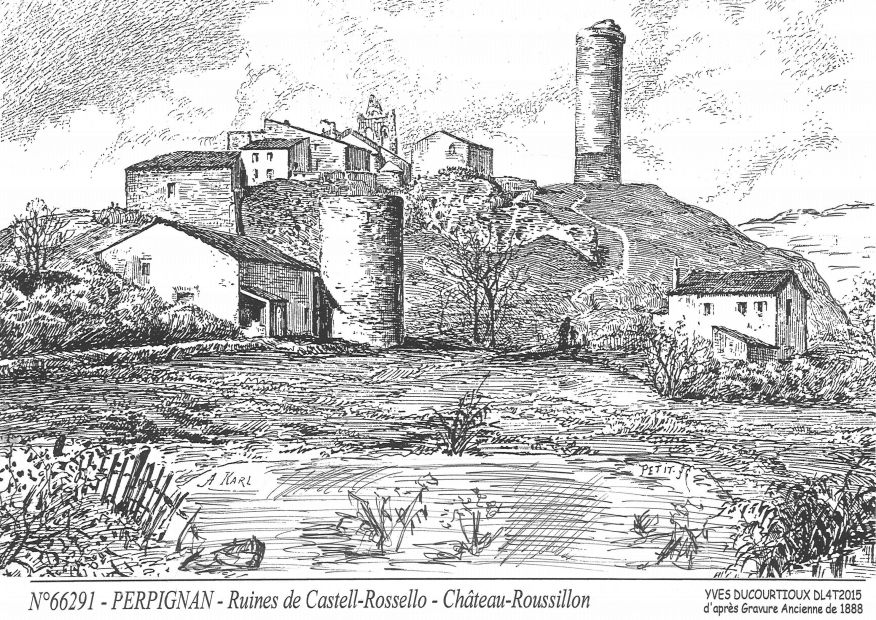 N 66291 - PERPIGNAN - ruines de castell rossello