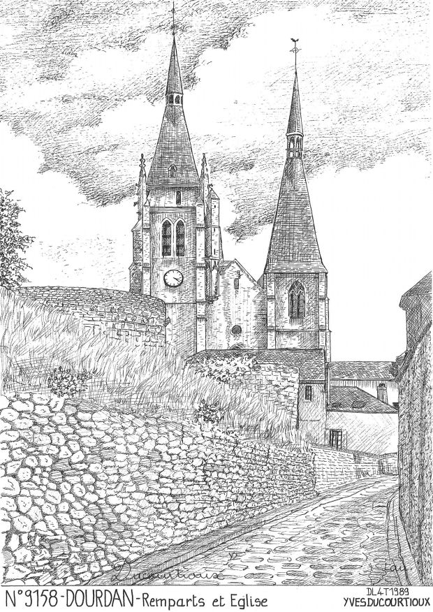 N 91058 - DOURDAN - remparts et église