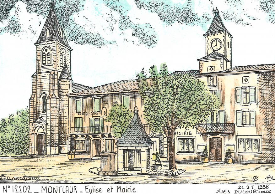 N 12202 - MONTLAUR - glise et mairie