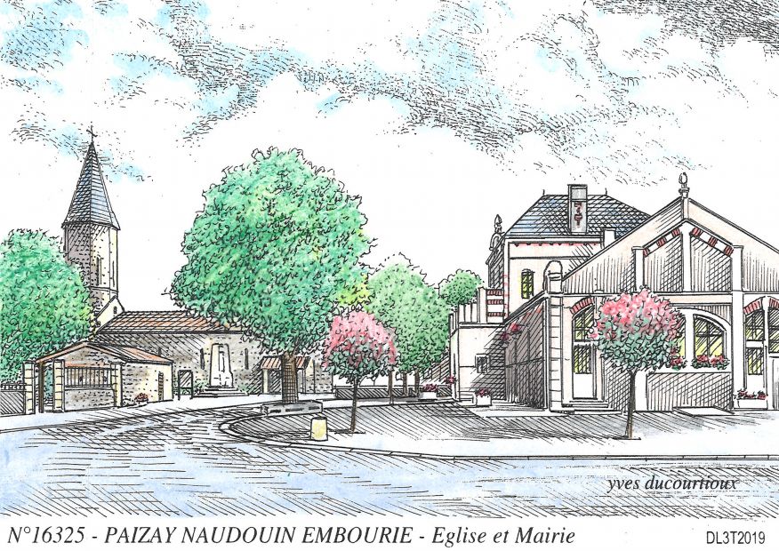 N 16325 - PAIZAY NAUDOUIN EMBOURIE - glise et mairie