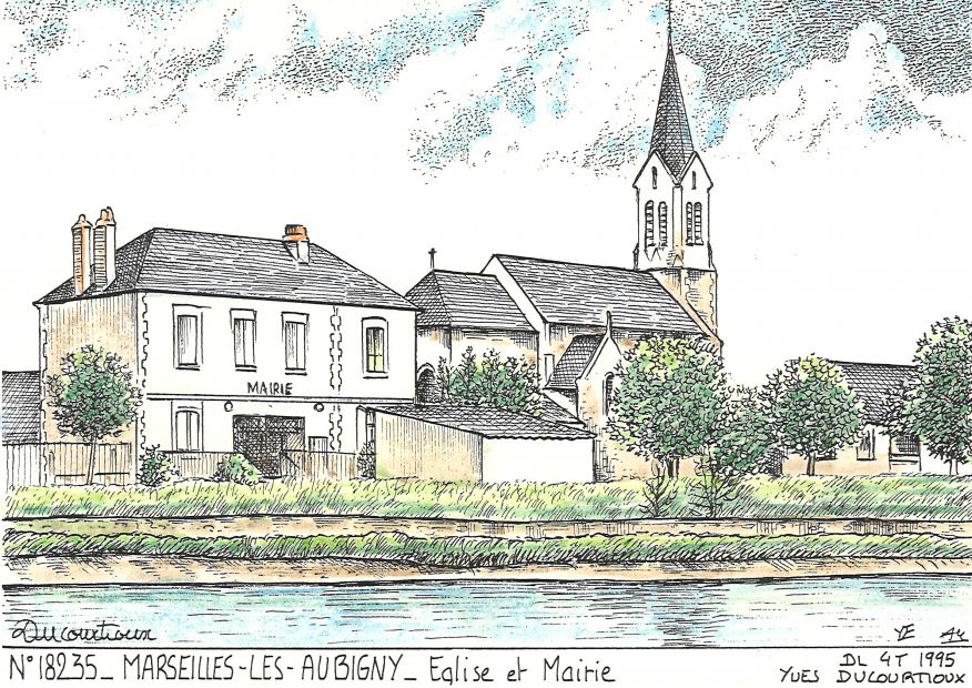 N 18235 - MARSEILLES LES AUBIGNY - mairie et glise