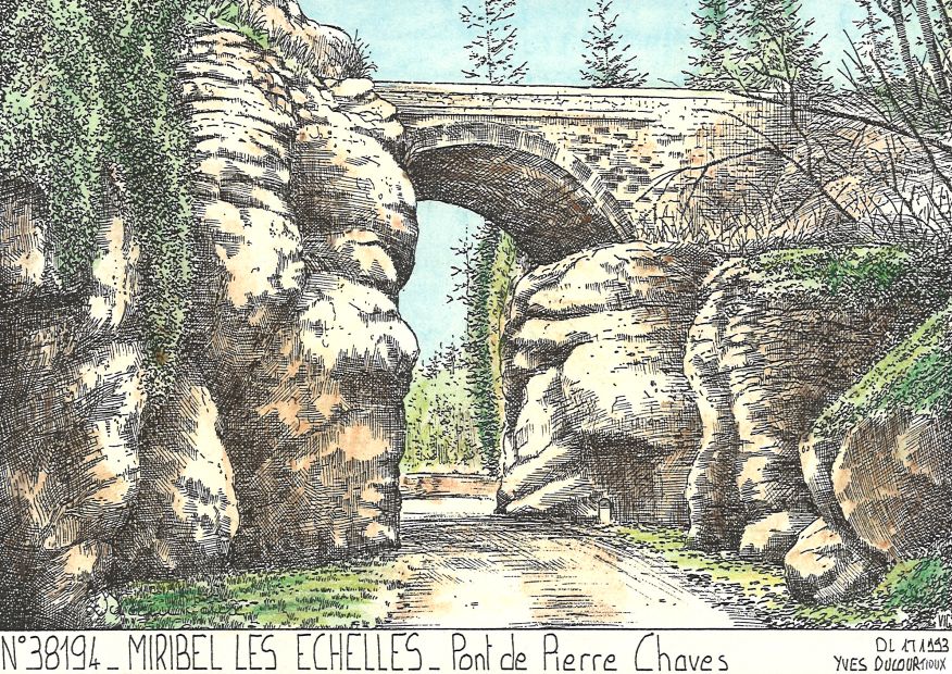 N 38194 - MIRIBEL LES ECHELLES - pont de pierre chaves