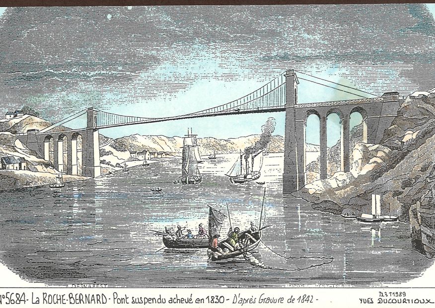 N 56084 - LA ROCHE BERNARD - pont suspendu achev en 1830
