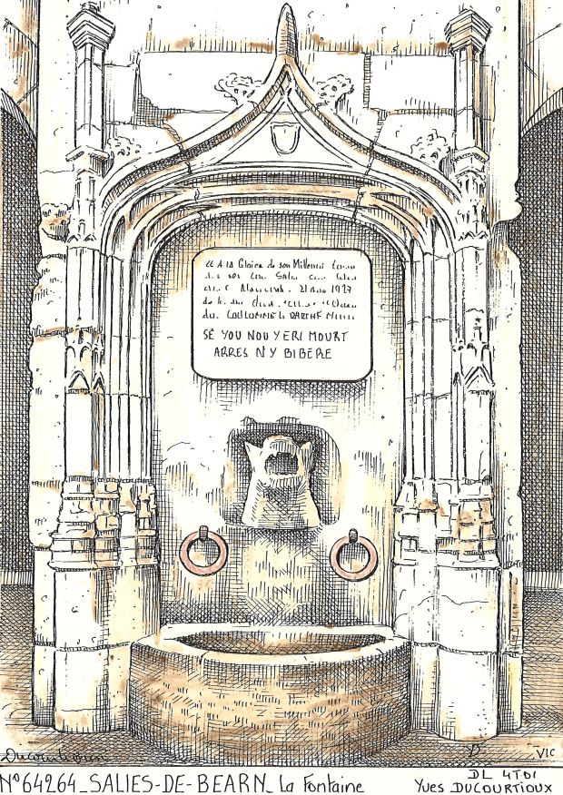N 64264 - SALIES DE BEARN - la fontaine