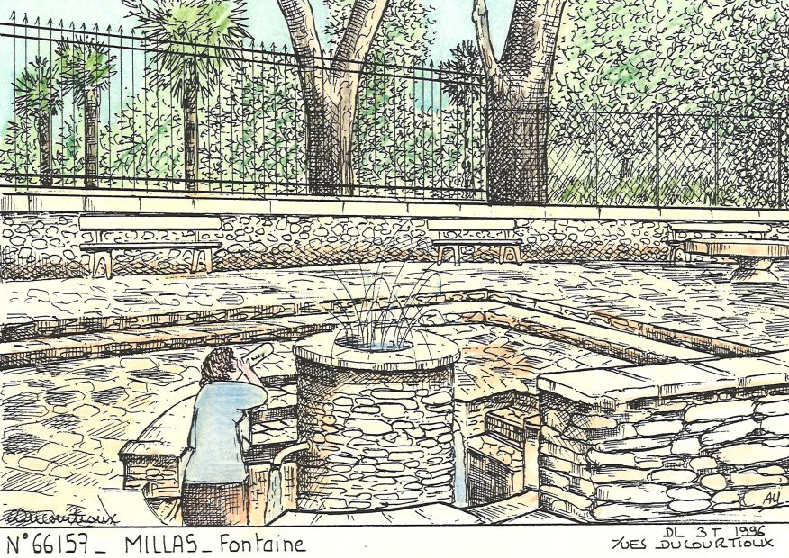 N 66157 - MILLAS - fontaine