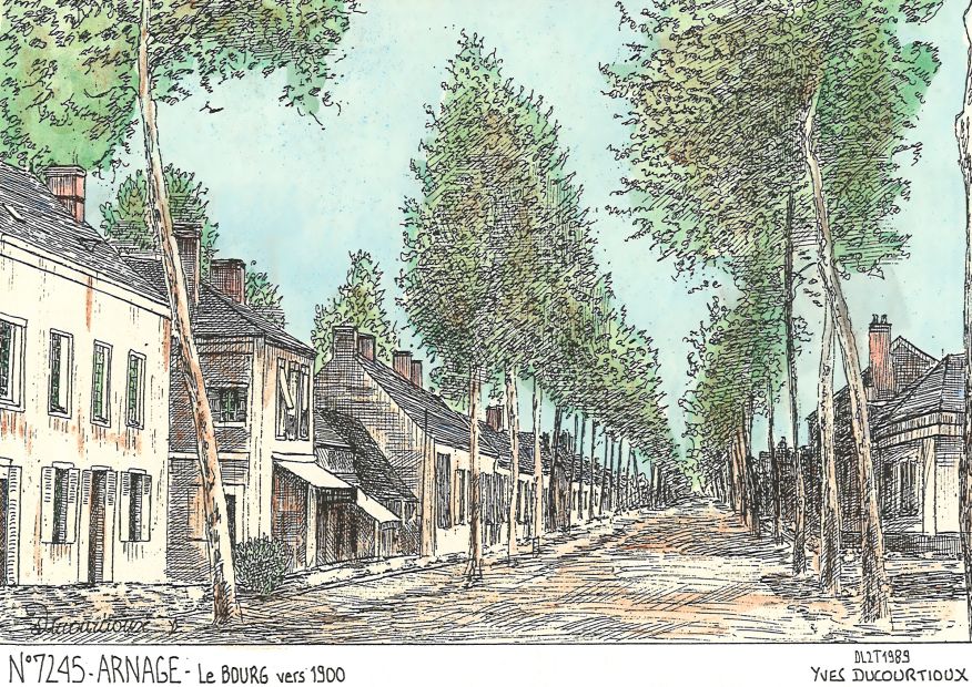 N 72045 - ARNAGE - le bourg vers 1900
