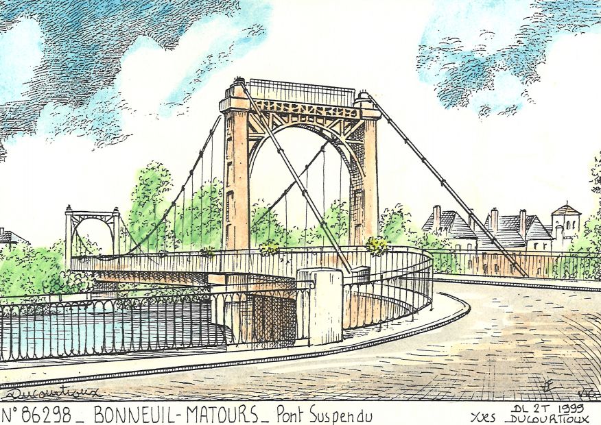 N 86298 - BONNEUIL MATOURS - pont suspendu