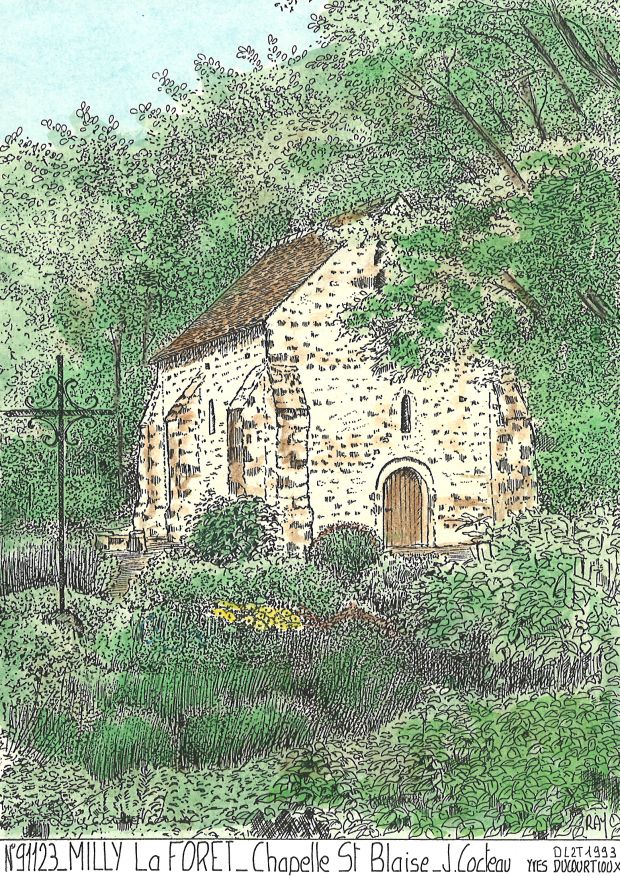 N 91123 - MILLY LA FORET - chapelle st blaise  j cocteau