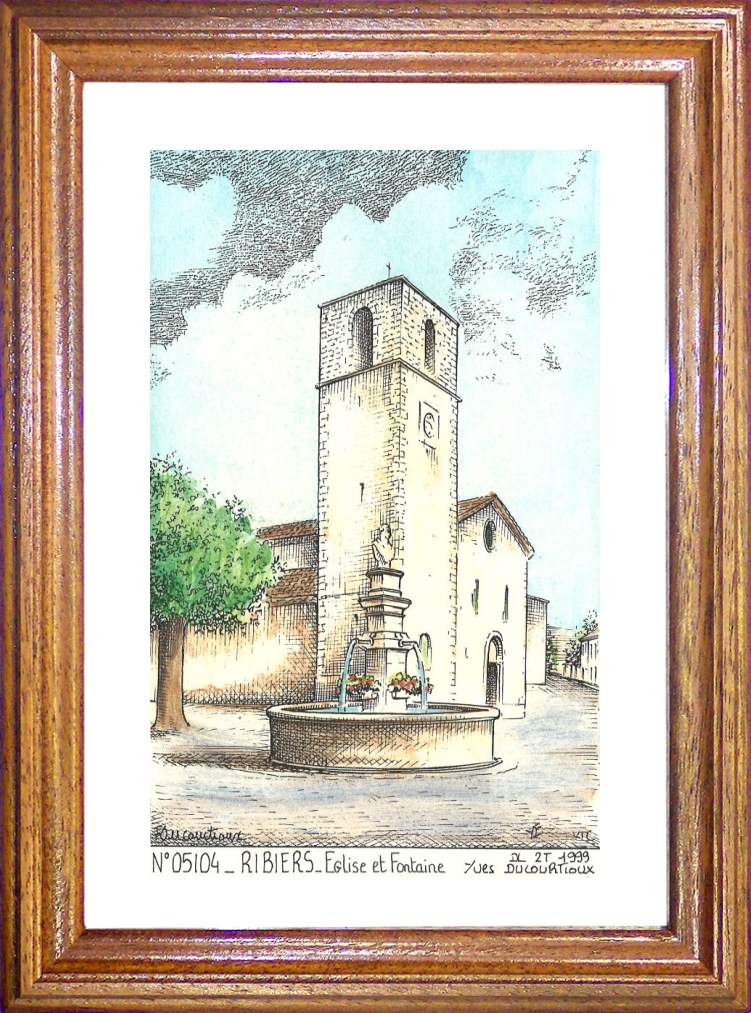 N 05104 - RIBIERS - glise et fontaine