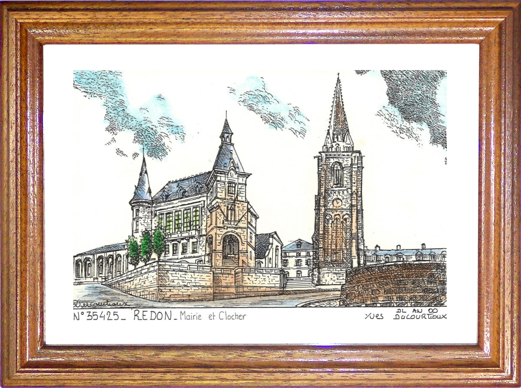 N 35425 - REDON - mairie et clocher