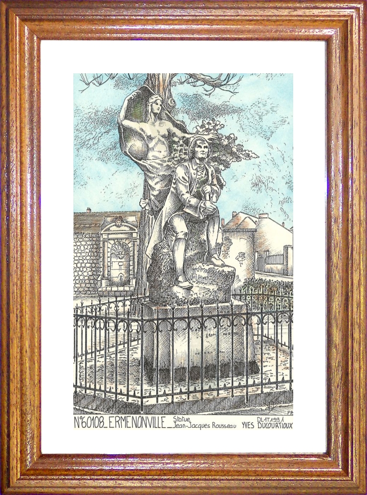 N 60108 - ERMENONVILLE - statue jean jacques rousseau