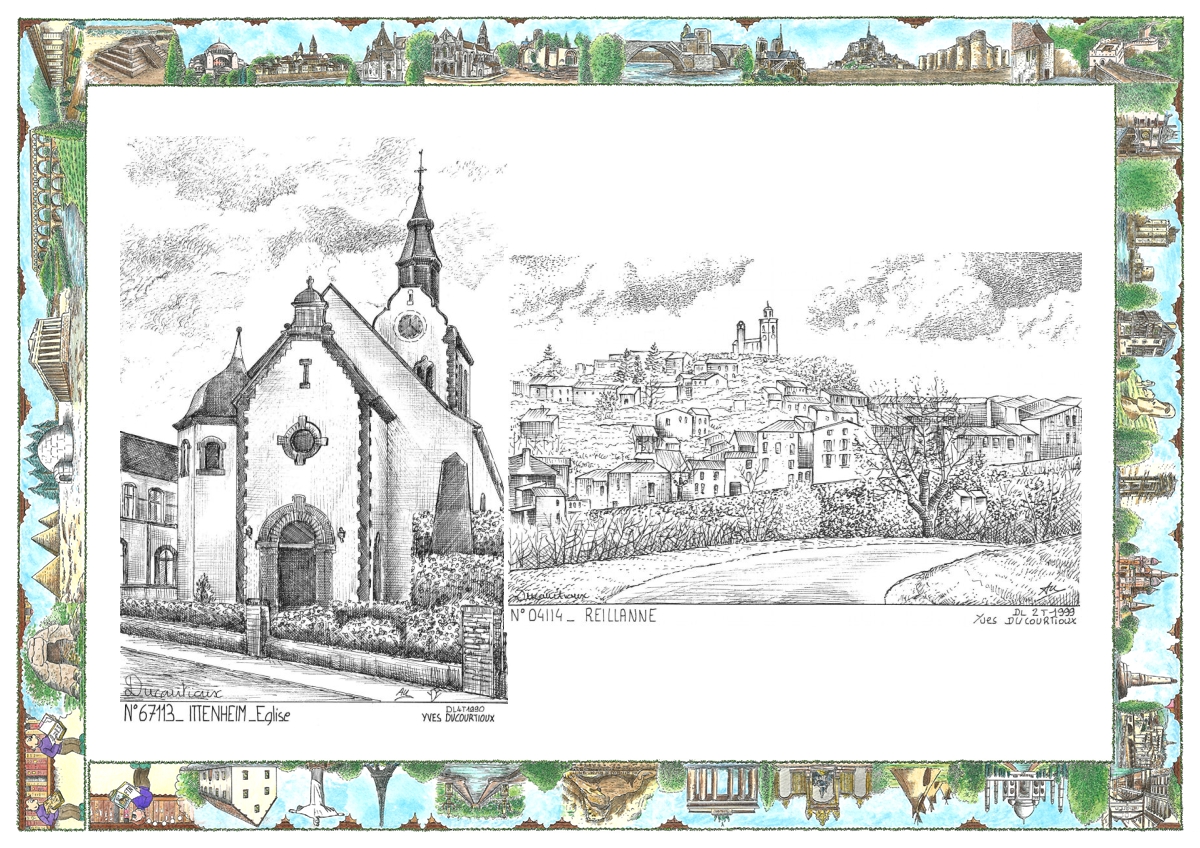 MONOCARTE N 04114-67113 - REILLANNE - vue / ITTENHEIM - église