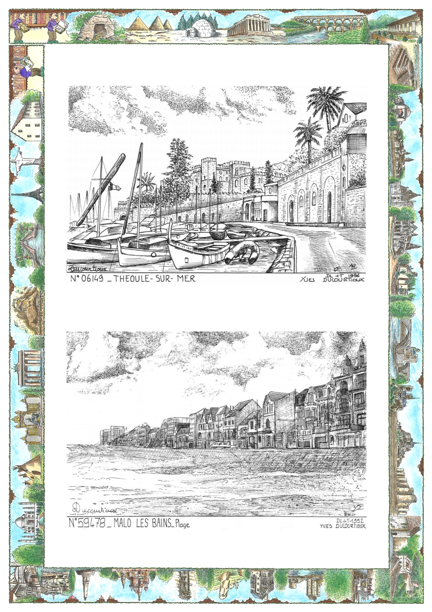 MONOCARTE N 06149-59478 - THEOULE SUR MER - vue / MALO LES BAINS - plage