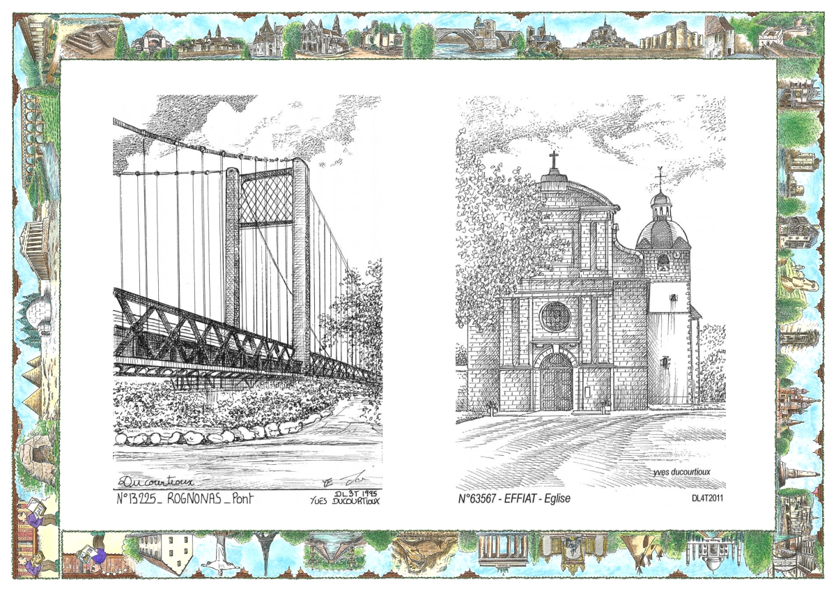 MONOCARTE N 13225-63567 - ROGNONAS - pont / EFFIAT - église