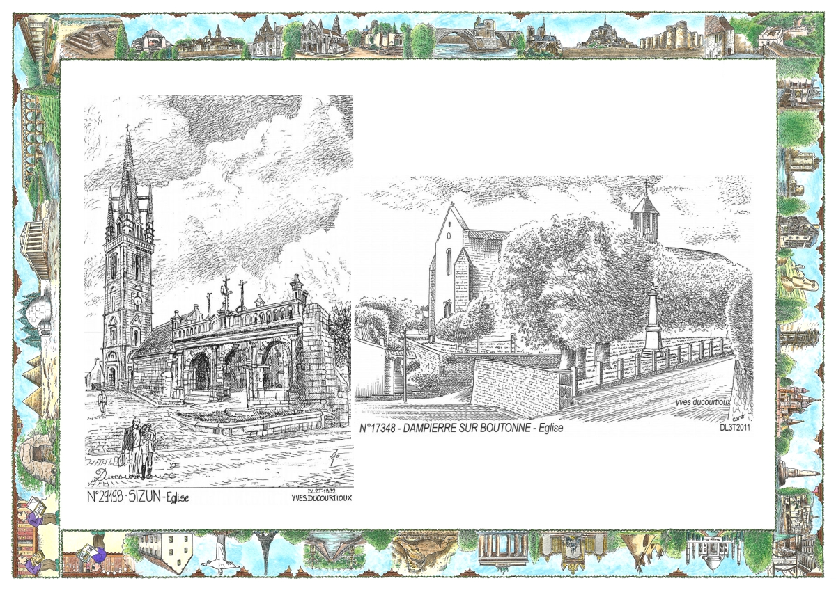 MONOCARTE N 17348-29198 - DAMPIERRE SUR BOUTONNE - église / SIZUN - église