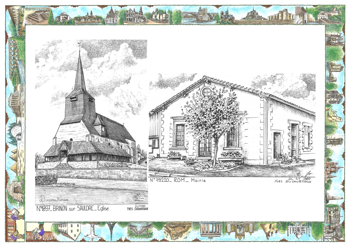 MONOCARTE N 18097-79220 - BRINON SUR SAULDRE - église / ROM - mairie