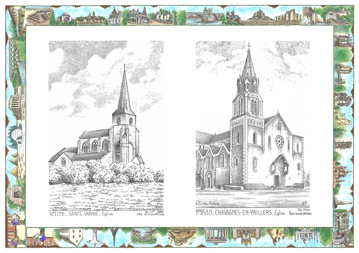 MONOCARTE N 21291-85313 - STE SABINE - église / CHAVAGNES EN PAILLERS - église