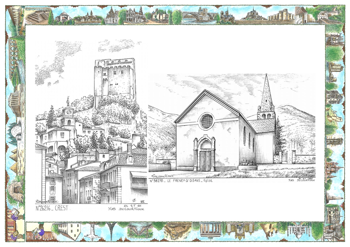 MONOCARTE N 26216-38278 - CREST - vue / LE FRENEY D OISANS - église