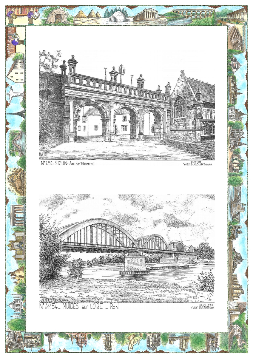 MONOCARTE N 29002-41154 - SIZUN - arc de triomphe / MUIDES SUR LOIRE - pont