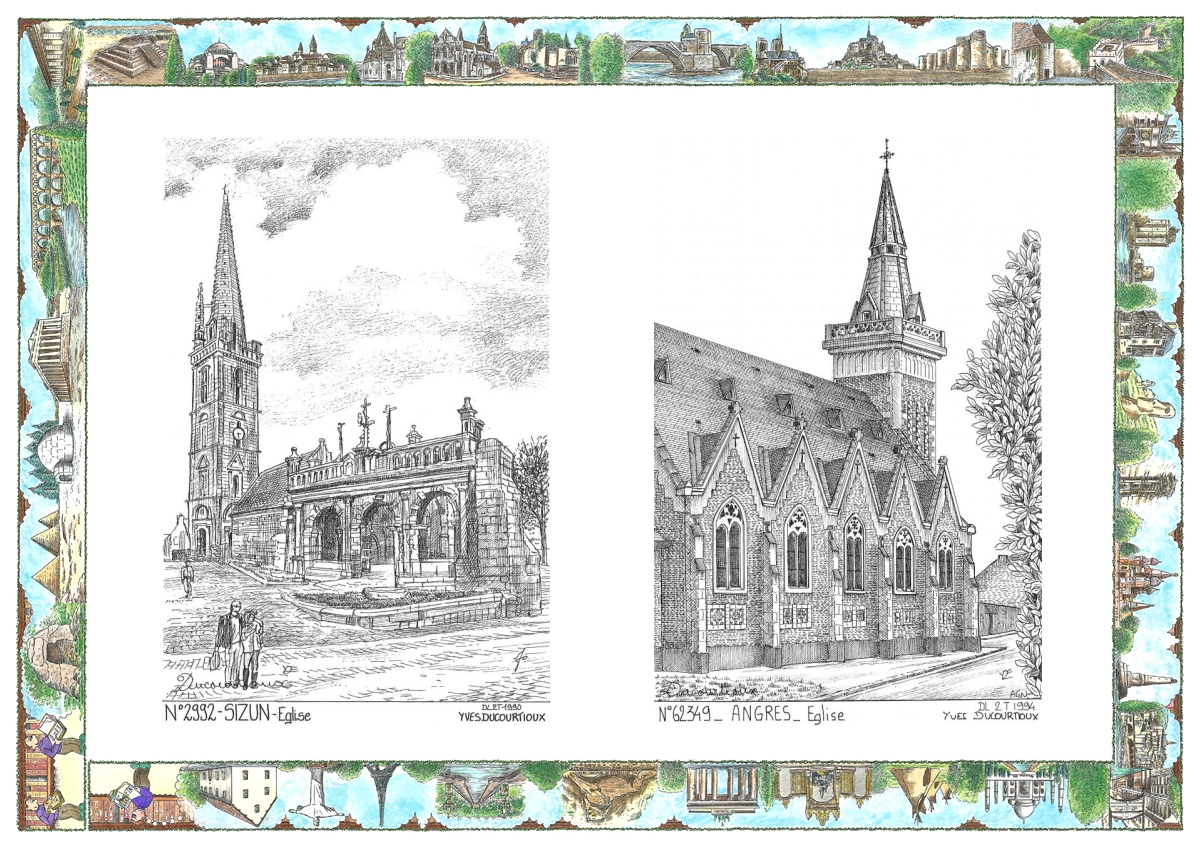 MONOCARTE N 29092-62349 - SIZUN - église / ANGRES - église
