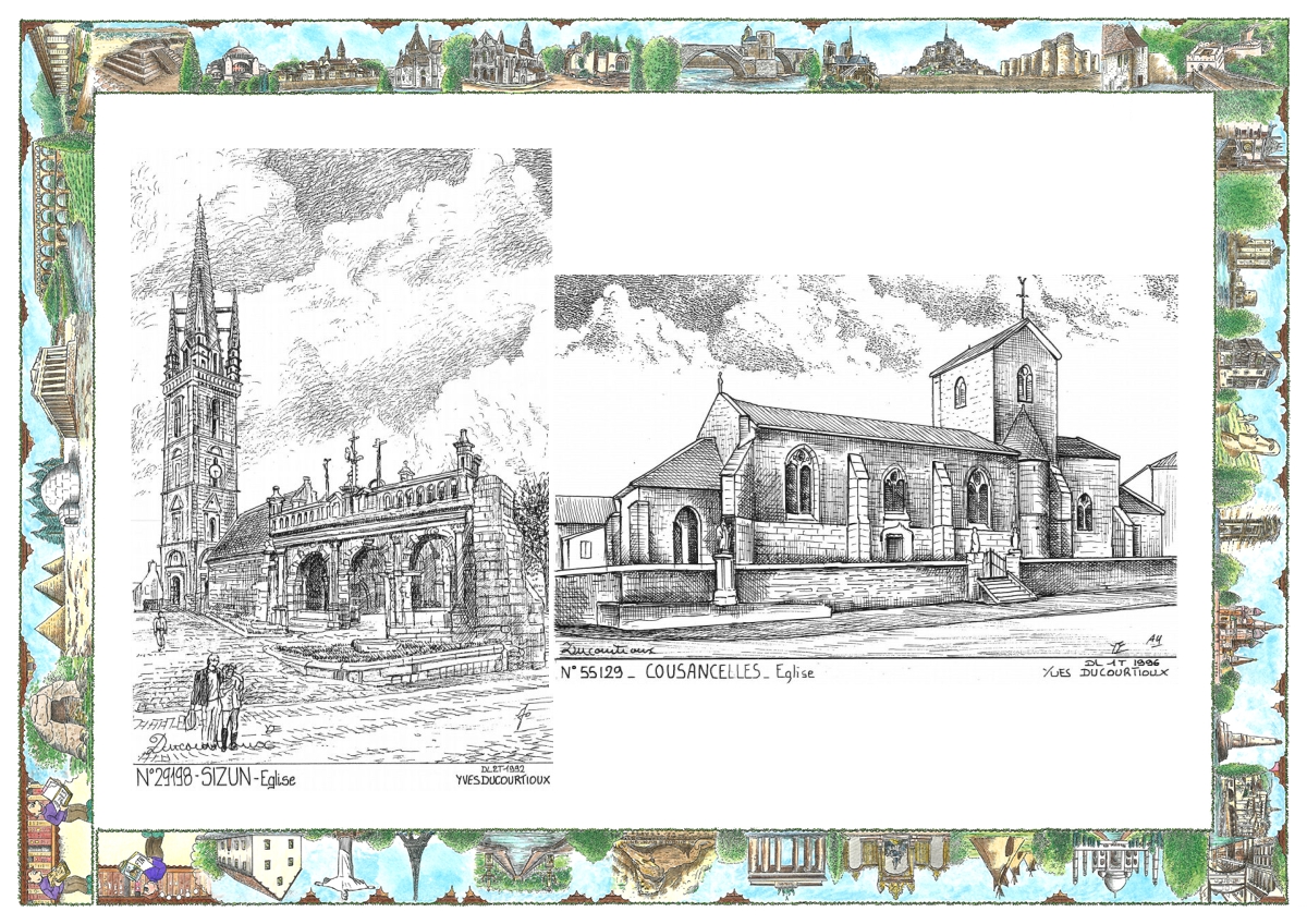 MONOCARTE N 29198-55129 - SIZUN - église / COUSANCELLES - église