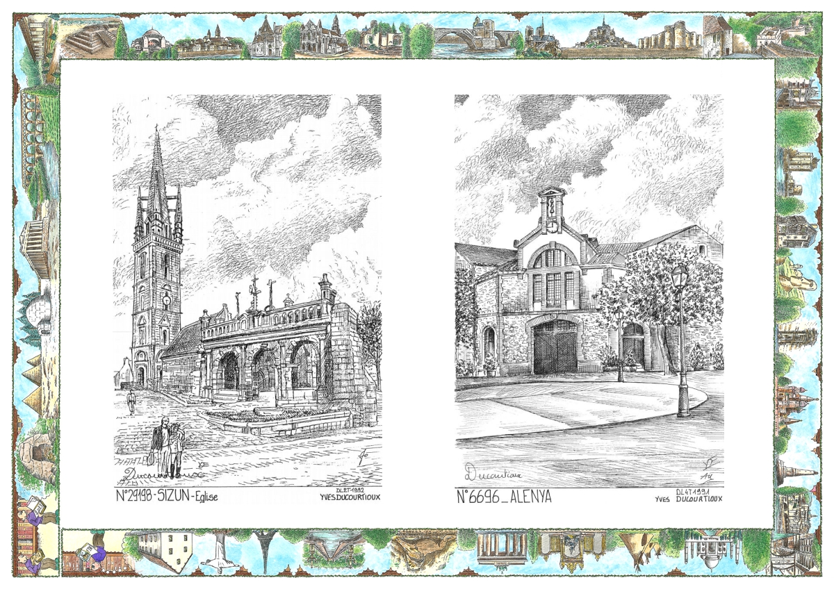 MONOCARTE N 29198-66096 - SIZUN - église / ALENYA - vue