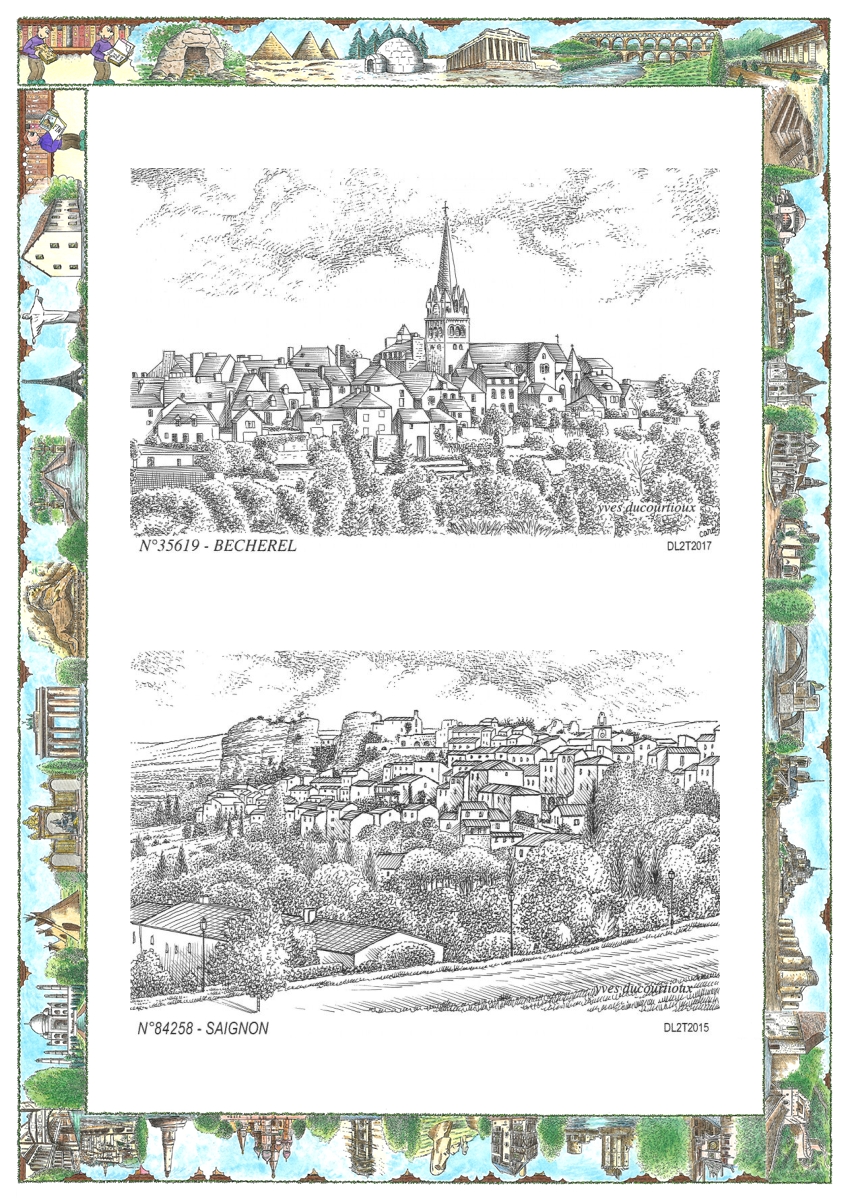 MONOCARTE N 35619-84258 - BECHEREL - vue / SAIGNON - vue