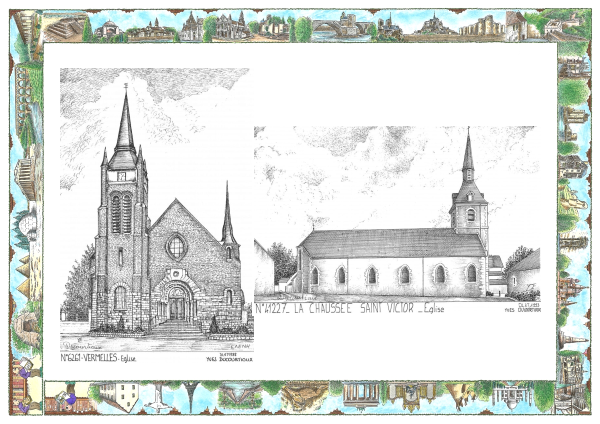 MONOCARTE N 41227-62061 - LA CHAUSSEE ST VICTOR - église / VERMELLES - église