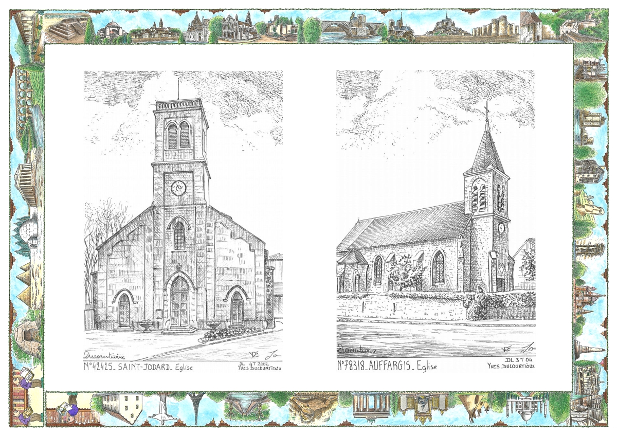 MONOCARTE N 42425-78318 - ST JODARD - église / AUFFARGIS - église