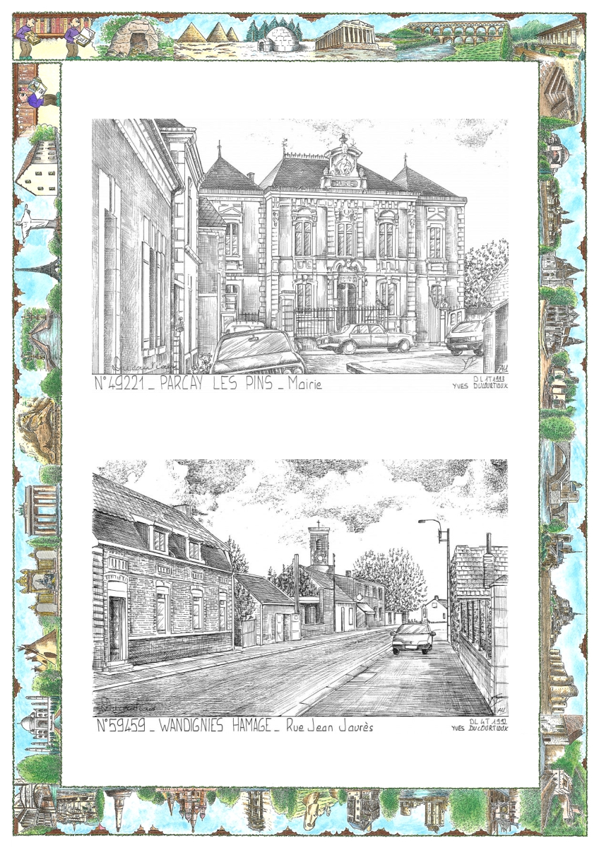 MONOCARTE N 49221-59459 - PARCAY LES PINS - mairie / WANDIGNIES HAMAGE - rue jean jaurès