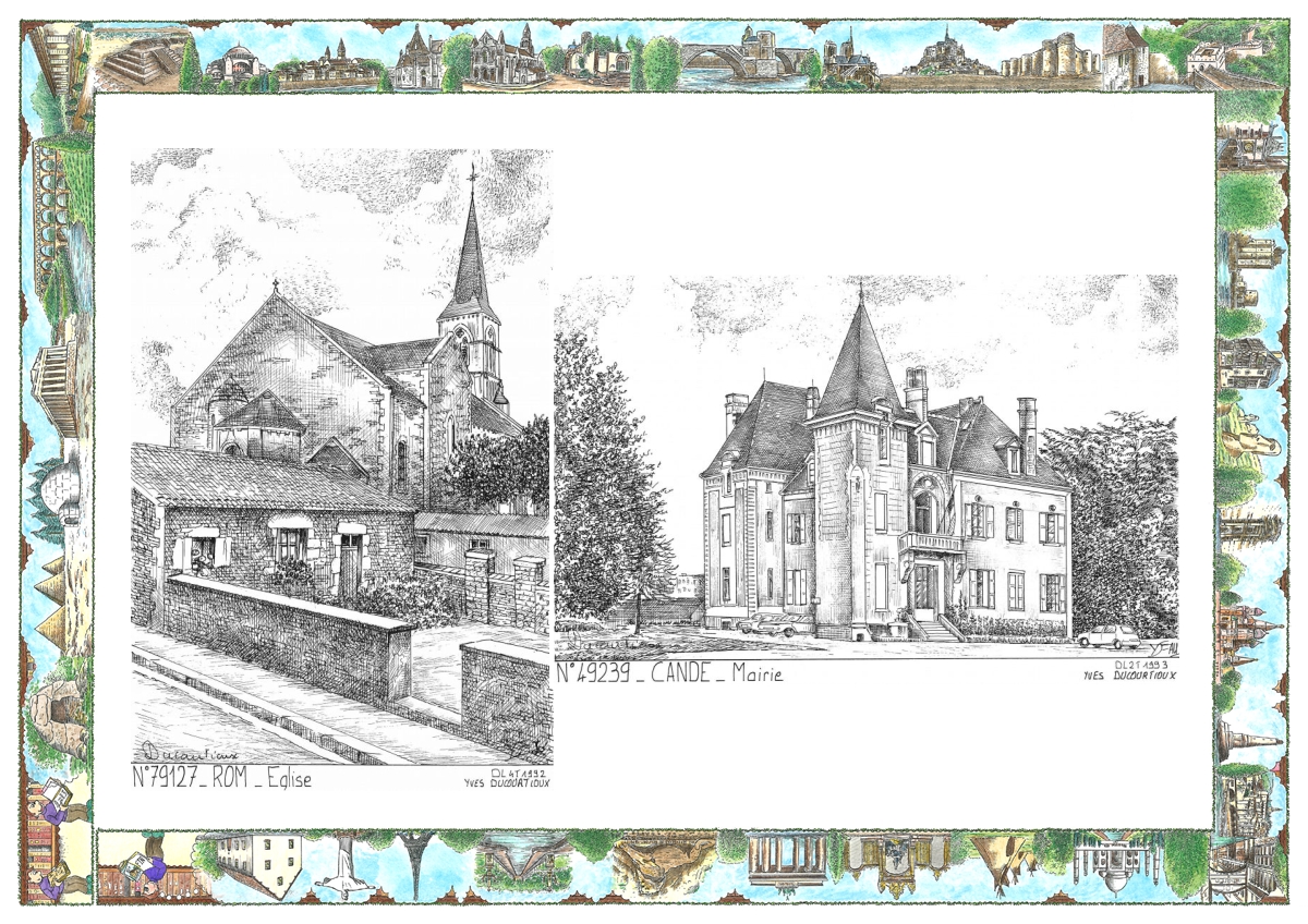 MONOCARTE N 49239-79127 - CANDE - mairie / ROM - église