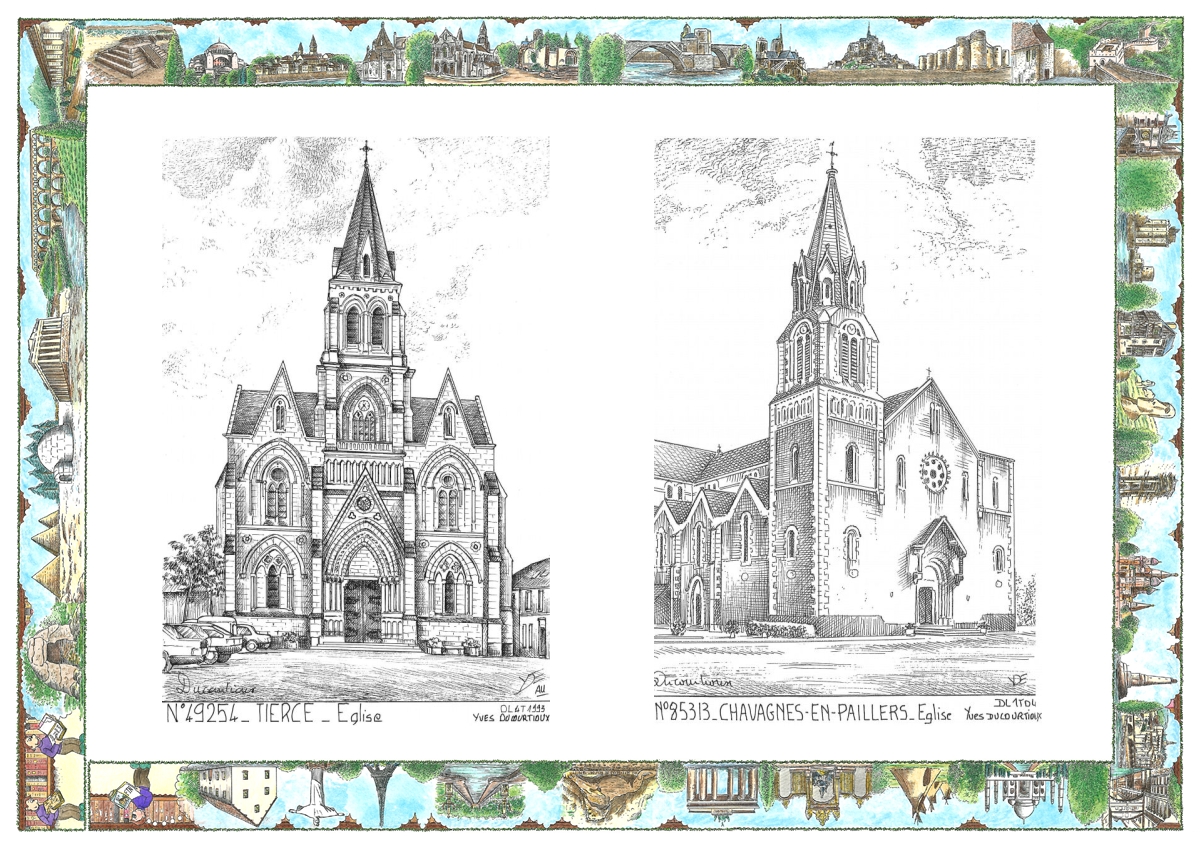 MONOCARTE N 49254-85313 - TIERCE - église / CHAVAGNES EN PAILLERS - église