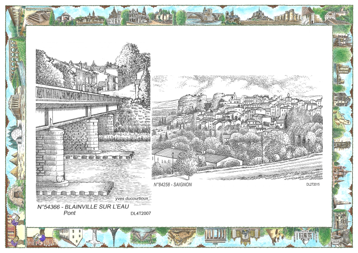 MONOCARTE N 54366-84258 - BLAINVILLE SUR L EAU - pont / SAIGNON - vue