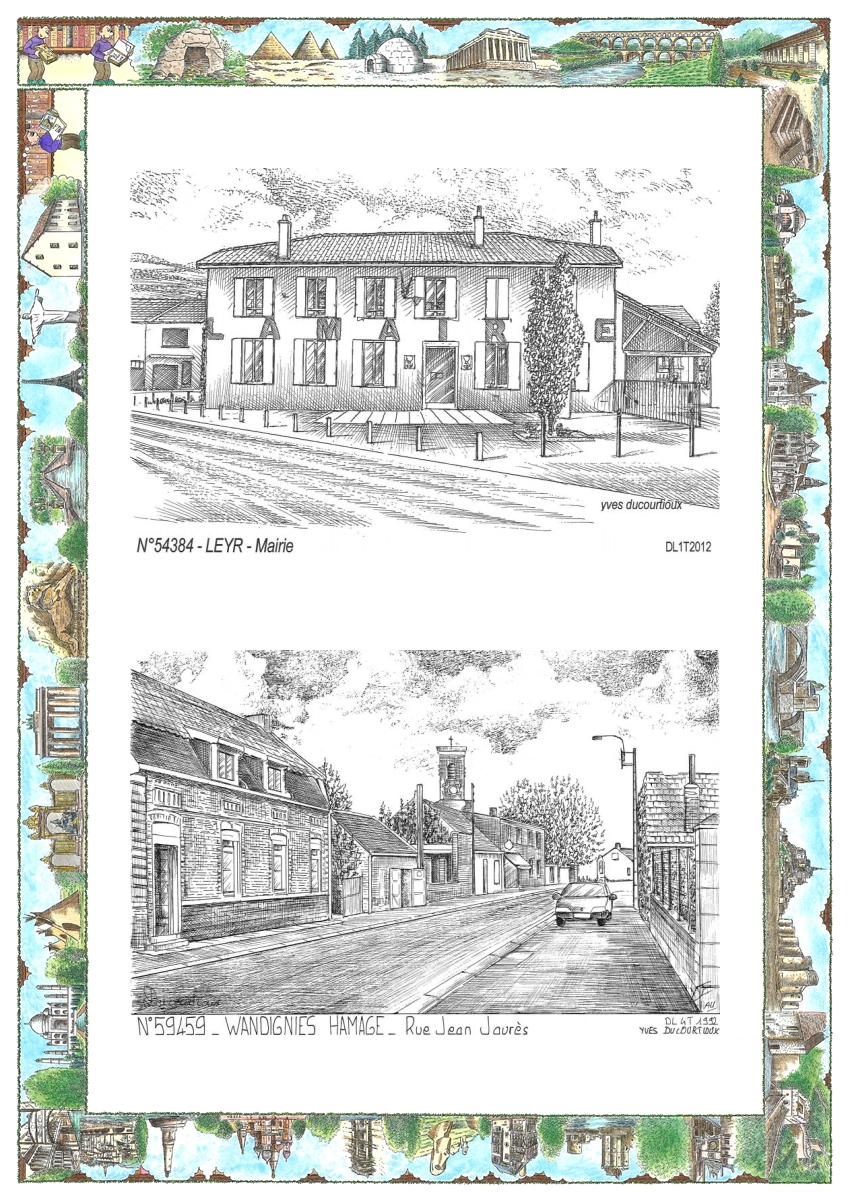 MONOCARTE N 54384-59459 - LEYR - mairie / WANDIGNIES HAMAGE - rue jean jaurès