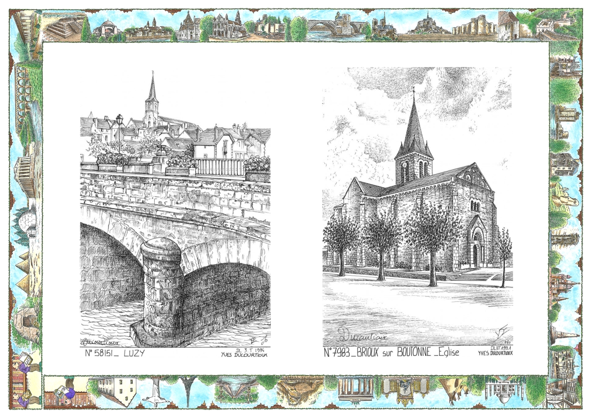 MONOCARTE N 58151-79083 - LUZY - vue / BRIOUX SUR BOUTONNE - église