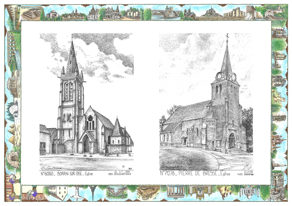 MONOCARTE N 60260-71276 - BORAN SUR OISE - église / PIERRE DE BRESSE - église