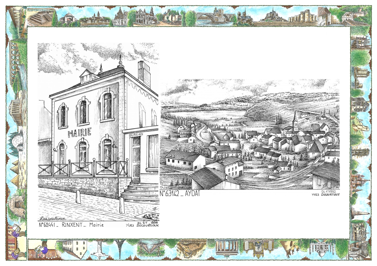 MONOCARTE N 62441-63142 - RINXENT - mairie / AYDAT - vue