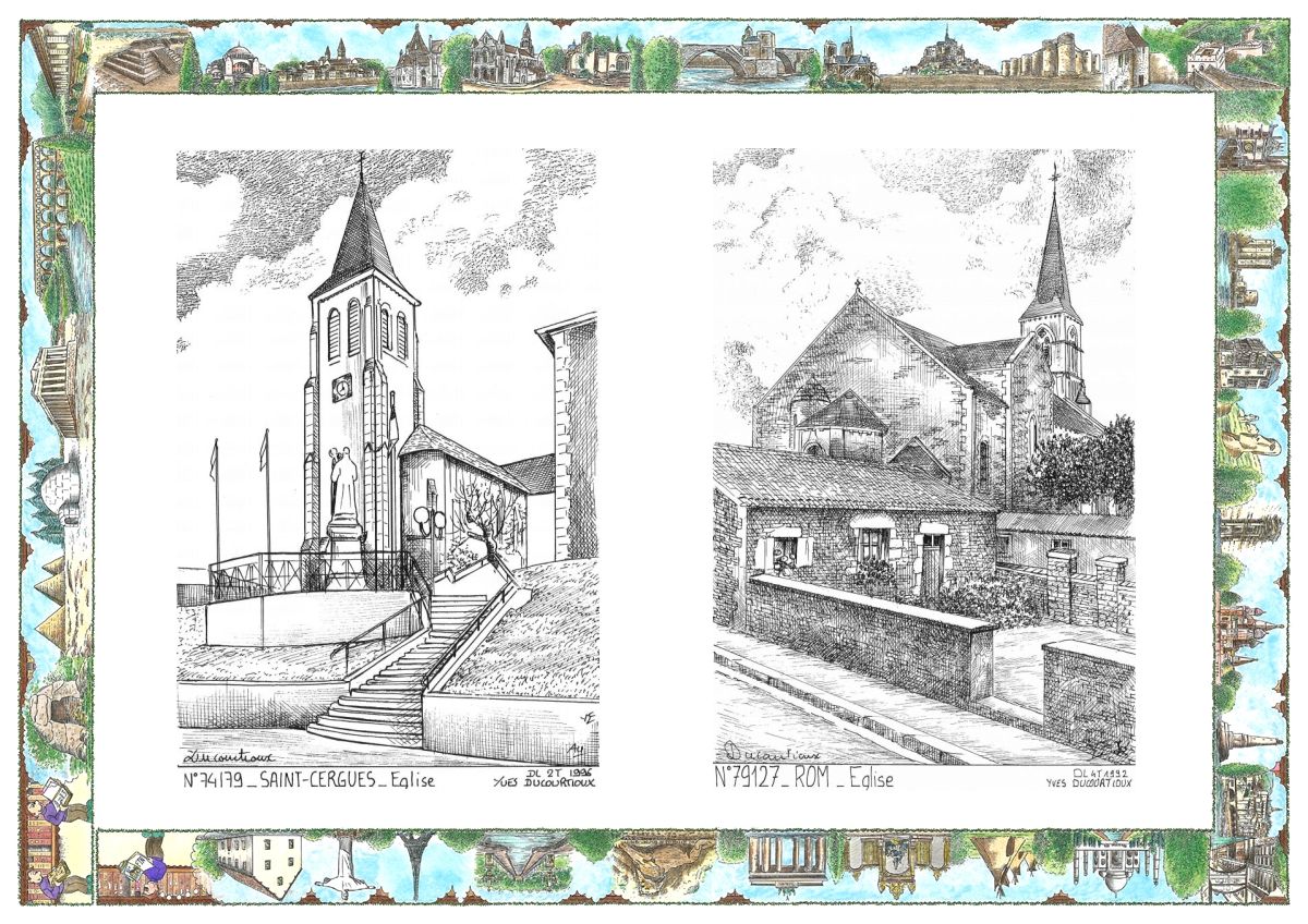 MONOCARTE N 74179-79127 - ST CERGUES - église / ROM - église